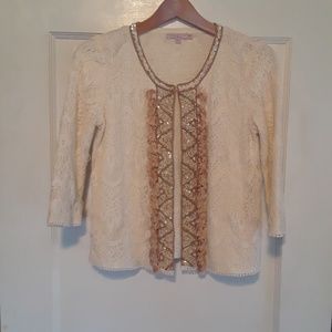 Calypso St. Barth Cream Crotche Cardigan